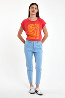 Kadın Norah Sky Blue Beli Lastikli Jean Pantolon - Sky Blue