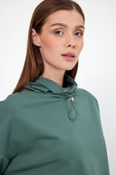 Kadın Norah Yakası Detaylı Regular Fit Sweatshirt - Göl Yeşili