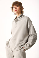 Kadın Norah Yakası Detaylı Regular Fit Sweatshirt - Gri