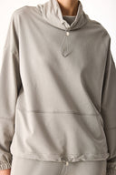 Kadın Norah Yakası Detaylı Regular Fit Sweatshirt - Gri