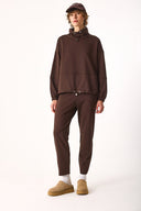 Kadın Norah Yakası Detaylı Regular Fit Sweatshirt - Kahverengi