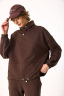 Kadın Norah Yakası Detaylı Regular Fit Sweatshirt - Kahverengi