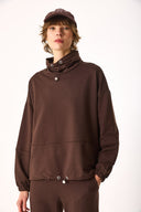 Kadın Norah Yakası Detaylı Regular Fit Sweatshirt - Kahverengi