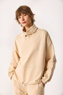 Kadın Norah Yakası Detaylı Regular Fit Sweatshirt - Taş