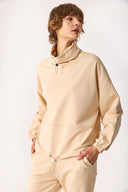 Kadın Norah Yakası Detaylı Regular Fit Sweatshirt - Taş