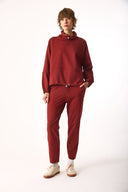 Kadın Norah Yakası Detaylı Regular Fit Sweatshirt - Vişne