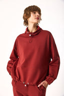 Kadın Norah Yakası Detaylı Regular Fit Sweatshirt - Vişne