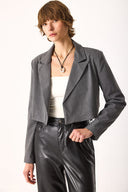 Kadın Oversize Blazer Ceket - Koyu Gri