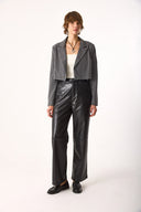 Kadın Oversize Blazer Ceket - Koyu Gri