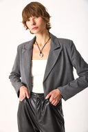Kadın Oversize Blazer Ceket - Koyu Gri