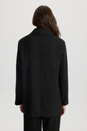 Kadın Oversize Çizgili Blazer Ceket - Siyah Çizgili