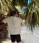 Erkek Paul Sırtı Baskılı Bisiklet Yaka Regular Fit Tişört %100 Pamuk - Taş