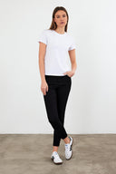 Kadın Rachel Bisiklet Yaka Slim Fit Basic Tişört - Beyaz