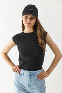 Kadın Reglan Kollu Slim Fit Tişört %100 Pamuk - Siyah