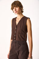 Kadın Regular Fit Yelek - Kahverengi