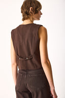 Kadın Regular Fit Yelek - Kahverengi