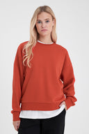 Kadın Rhona Bisiklet Yaka Regular Fit 3 İplik Sweatshirt - Kırmızı