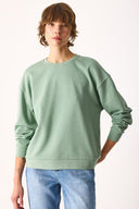 Kadın Rhona Bisiklet Yaka Regular Fit 3 İplik Sweatshirt %100 Pamuk - Ada Çayı