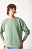 Kadın Rhona Bisiklet Yaka Regular Fit 3 İplik Sweatshirt %100 Pamuk - Ada Çayı