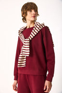 Kadın Rhona Bisiklet Yaka Regular Fit 3 İplik Sweatshirt %100 Pamuk - Bordo