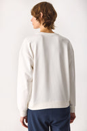 Kadın Rhona Bisiklet Yaka Regular Fit 3 İplik Sweatshirt %100 Pamuk - Fildişi