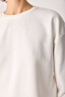 Kadın Rhona Bisiklet Yaka Regular Fit 3 İplik Sweatshirt %100 Pamuk - Fildişi