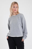 Kadın Rhona Bisiklet Yaka Regular Fit 3 İplik Sweatshirt - Gri Melanj