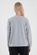 Kadın Rhona Bisiklet Yaka Regular Fit 3 İplik Sweatshirt - Gri Melanj
