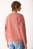 Kadın Rhona Bisiklet Yaka Regular Fit 3 İplik Sweatshirt %100 Pamuk - Gülkurusu