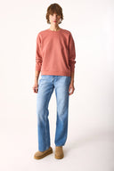 Kadın Rhona Bisiklet Yaka Regular Fit 3 İplik Sweatshirt %100 Pamuk - Gülkurusu