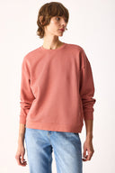 Kadın Rhona Bisiklet Yaka Regular Fit 3 İplik Sweatshirt %100 Pamuk - Gülkurusu