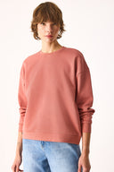 Kadın Rhona Bisiklet Yaka Regular Fit 3 İplik Sweatshirt %100 Pamuk - Gülkurusu