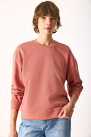 Kadın Rhona Bisiklet Yaka Regular Fit 3 İplik Sweatshirt %100 Pamuk - Gülkurusu