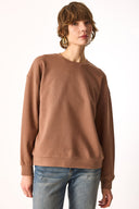 Kadın Rhona Bisiklet Yaka Regular Fit 3 İplik Sweatshirt %100 Pamuk - Kahverengi