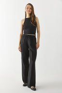 Kadın Sandra Halter Top Crop Atlet - Siyah