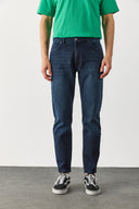 Erkek Smith Premium Blue Black Tapered Fit Jean Pantolon - Blue Black