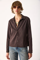 Kadın Sydney Brown Slim Fit Jean Gömlek (TENCEL)™ - Brown