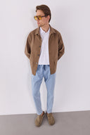 Erkek Tom Regular Fit Renkli Jean Ceket - Taba