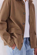 Erkek Tom Regular Fit Renkli Jean Ceket - Taba