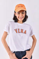 Kadın Vena Jeans Baskılı Bisiklet Yaka Regular Fit Tişört %100 Pamuk - Beyaz