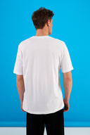 Erkek Vena Sports Baskılı Bisiklet Yaka Regular Fit Tişört %100 Pamuk - Beyaz