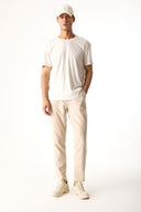 Erkek Walker Bisiklet Yaka Slim Fit Tişört %100 Pamuk - Taş