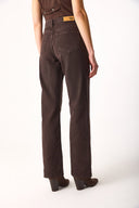 Kadın Wanda Brown Renkli Denim Wide Leg Jean Pantolon %100 Pamuk - Brown