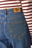 Kadın Wanda Dark Blue Wide Leg Jean Pantolon %100 Pamuk - Dark Blue