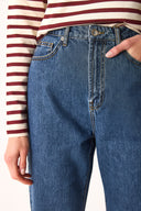 Kadın Wanda Dark Blue Wide Leg Jean Pantolon %100 Pamuk - Dark Blue