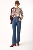 Kadın Wanda Dark Blue Wide Leg Jean Pantolon %100 Pamuk - Dark Blue