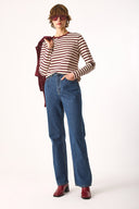 Kadın Wanda Dark Blue Wide Leg Jean Pantolon %100 Pamuk - Dark Blue