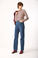 Kadın Wanda Dark Blue Wide Leg Jean Pantolon %100 Pamuk - Dark Blue