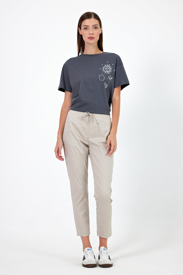 Alian Beli Lastikli Gabardin Pantolon - TAŞ