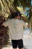 Erkek Paul Sırtı Baskılı Bisiklet Yaka Regular Fit Tişört %100 Pamuk - Taş